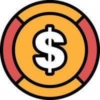 A black and white image of a dollar sign with a circle around it In the concept of business icons vector