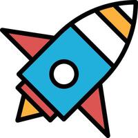 A rocket is flying in the sky In the concept of business icons vector