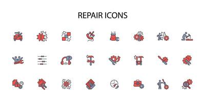 Repair icon set..Editable stroke.linear style sign for use web design,logo.Symbol illustration. vector