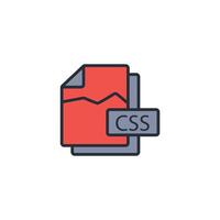 Css file icon. .Editable stroke.linear style sign for use web design,logo.Symbol illustration. vector