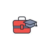 school bag icon. .Editable stroke.linear style sign for use web design,logo.Symbol illustration. vector