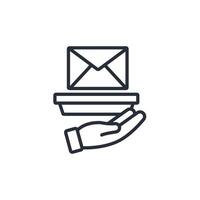 Postal service icon. .Editable stroke.linear style sign for use web design,logo.Symbol illustration. vector