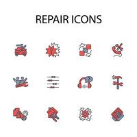 Repair icon set..Editable stroke.linear style sign for use web design,logo.Symbol illustration. vector