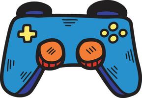 A black and white drawing of a game controller vector