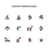 positive thinking icon set..Editable stroke.linear style sign for use web design,logo.Symbol illustration. vector