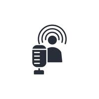 host podcast icon. .Editable stroke.linear style sign for use web design,logo.Symbol illustration. vector