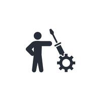repairman icon. .Editable stroke.linear style sign for use web design,logo.Symbol illustration. vector