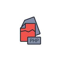 PHP File icon. .Editable stroke.linear style sign for use web design,logo.Symbol illustration. vector