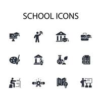 School icon set..Editable stroke.linear style sign for use web design,logo.Symbol illustration. vector