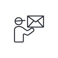 postman icon. .Editable stroke.linear style sign for use web design,logo.Symbol illustration. vector