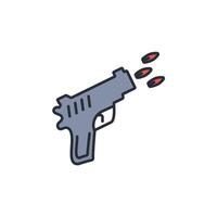 starting pistol icon. .Editable stroke.linear style sign for use web design,logo.Symbol illustration. vector