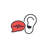 listening icon. .Editable stroke.linear style sign for use web design,logo.Symbol illustration. vector