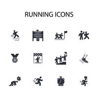 running icon set..Editable stroke.linear style sign for use web design,logo.Symbol illustration. vector