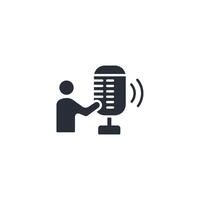 Podcast icon. .Editable stroke.linear style sign for use web design,logo.Symbol illustration. vector