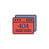 404 Error icon. .Editable stroke.linear style sign for use web design,logo.Symbol illustration. vector