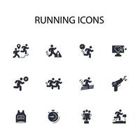 running icon set..Editable stroke.linear style sign for use web design,logo.Symbol illustration. vector