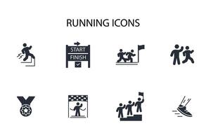 running icon set..Editable stroke.linear style sign for use web design,logo.Symbol illustration. vector