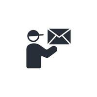 postman icon. .Editable stroke.linear style sign for use web design,logo.Symbol illustration. vector