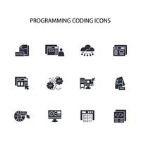 programming coding icon set..Editable stroke.linear style sign for use web design,logo.Symbol illustration. vector