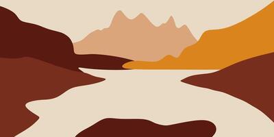 Abstract mountain bohemian landscape illustration vector