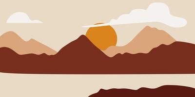 resumen montaña bohemio paisaje vector