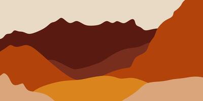 Abstract mountain bohemian landscape illustration vector