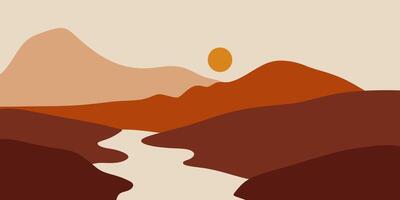 Abstract Mountain Bohemian Landscape vector