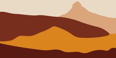 Abstract mountain bohemian landscape illustration vector