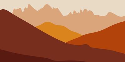 resumen montaña bohemio paisaje ilustración vector