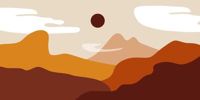 Abstract mountain bohemian landscape illustration vector