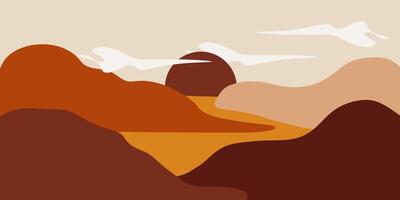 Abstract Mountain Bohemian Landscape vector