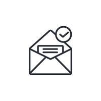 read mail icon. .Editable stroke.linear style sign for use web design,logo.Symbol illustration. vector