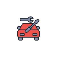 car repair icon. .Editable stroke.linear style sign for use web design,logo.Symbol illustration. vector