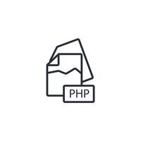 PHP File icon. .Editable stroke.linear style sign for use web design,logo.Symbol illustration. vector