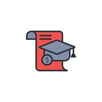 educational cost icon. .Editable stroke.linear style sign for use web design,logo.Symbol illustration. vector