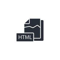 HTML file icon. .Editable stroke.linear style sign for use web design,logo.Symbol illustration. vector