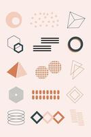 Abstract Geometric Memphis Shape Template Illustration vector