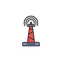 broadcasting icon. .Editable stroke.linear style sign for use web design,logo.Symbol illustration. vector