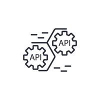 API icon. .Editable stroke.linear style sign for use web design,logo.Symbol illustration. vector