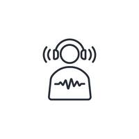 listener icon. .Editable stroke.linear style sign for use web design,logo.Symbol illustration. vector