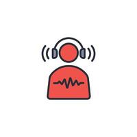 listener icon. .Editable stroke.linear style sign for use web design,logo.Symbol illustration. vector