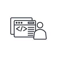developer icon. .Editable stroke.linear style sign for use web design,logo.Symbol illustration. vector