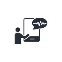 Voice icon. .Editable stroke.linear style sign for use web design,logo.Symbol illustration. vector