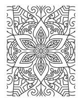 Mandala outline for adult coloring page vector
