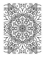 Mandala outline for adult coloring page vector