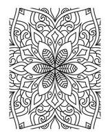 Mandala outline for adult coloring page vector