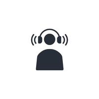 listener icon. .Editable stroke.linear style sign for use web design,logo.Symbol illustration. vector