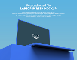 snel reagerend laptop mockup voor website scherm vitrine psd