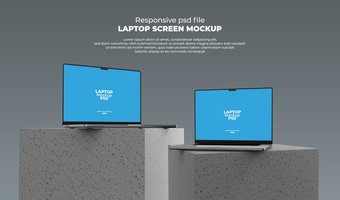 Responsive Laptop Mockup for Website Screen Showcase psd