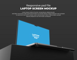 snel reagerend laptop mockup voor website scherm vitrine psd